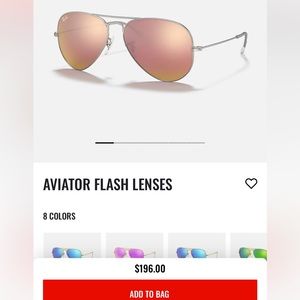 RAYBAN REFLECTIVE AVIATOR SUNGLASSES
